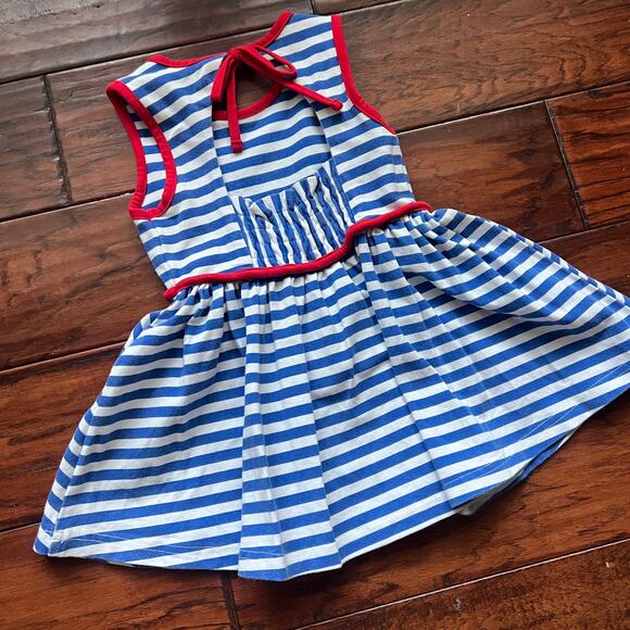 Merce & Me 2 Dress Tunic Patriotic Open Back Stripes Coastal Beach Back 2 School - Picture 2 of 7